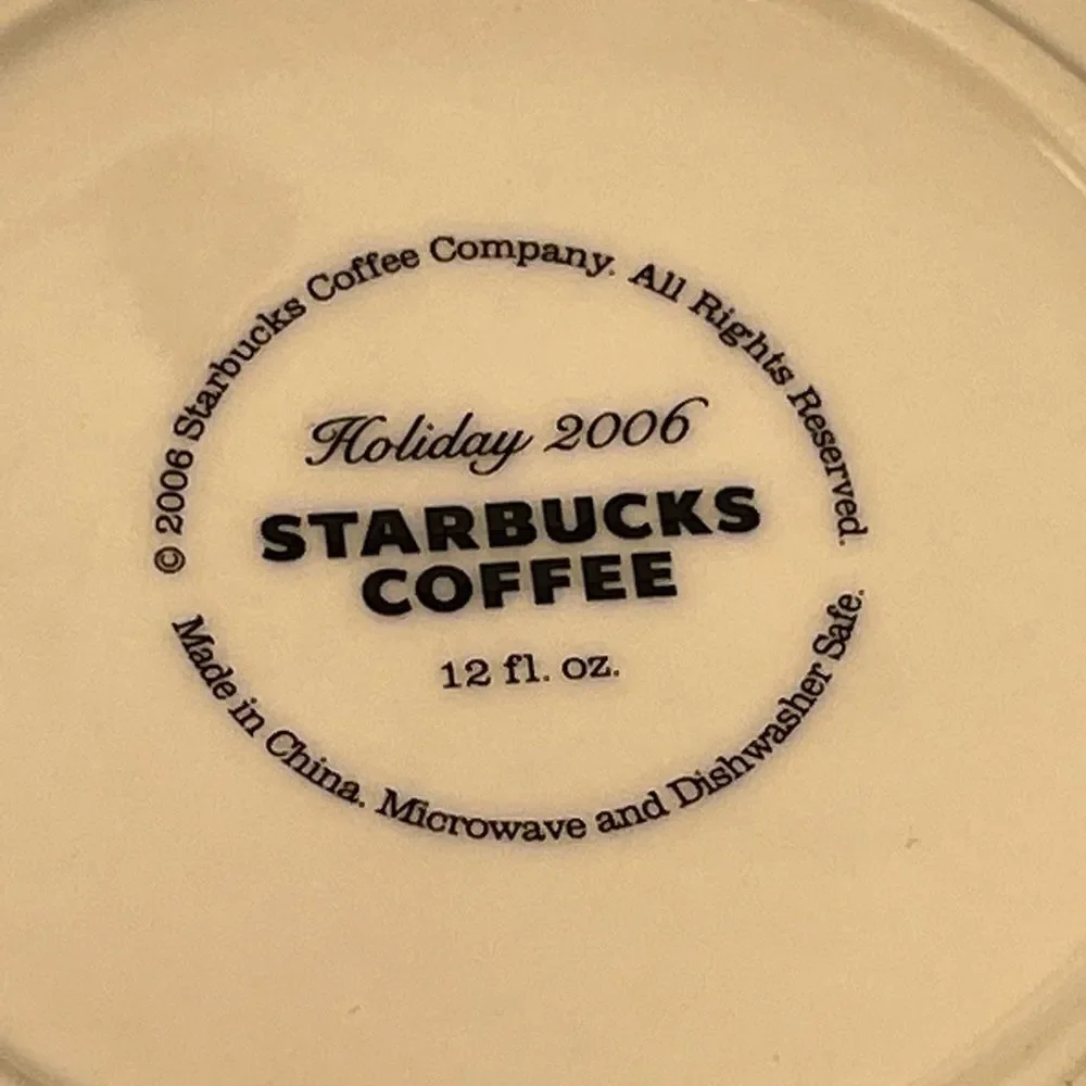 Set 2006 Holiday Starbucks Mugs w/Plates (Green)